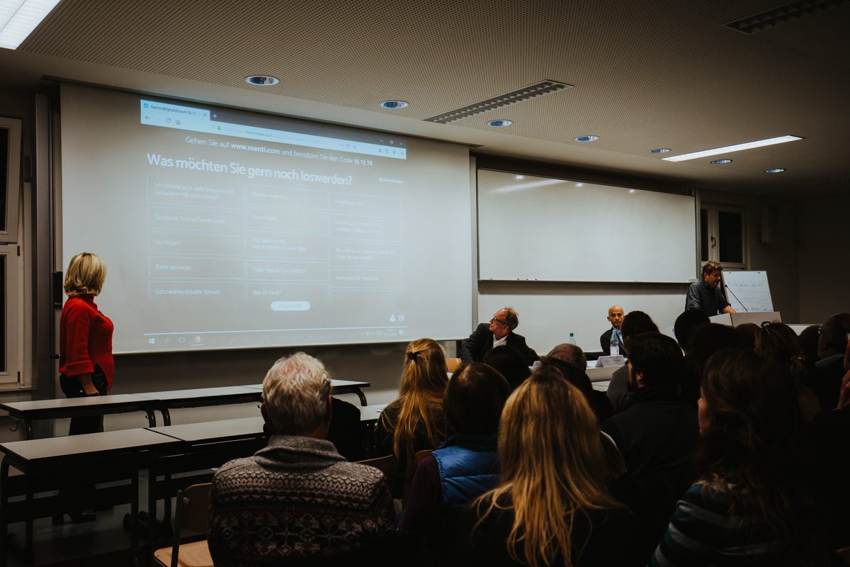 Demokratie und Nachhaltigkeit: 230 Interessierte diskutierten beim 19. Nachhaltigkeitsforum der HWR Berlin am 4. November. Gastredner war Robert Habeck, Bundesvorsitzender der Grünen.